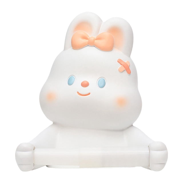 Portarrollos de Papel Higiénico Conejo Sostenedor de Papel Baño Accesorios Figura Animal Decorativa Hecha en Resina Estable Adecuado para Baño Hogar