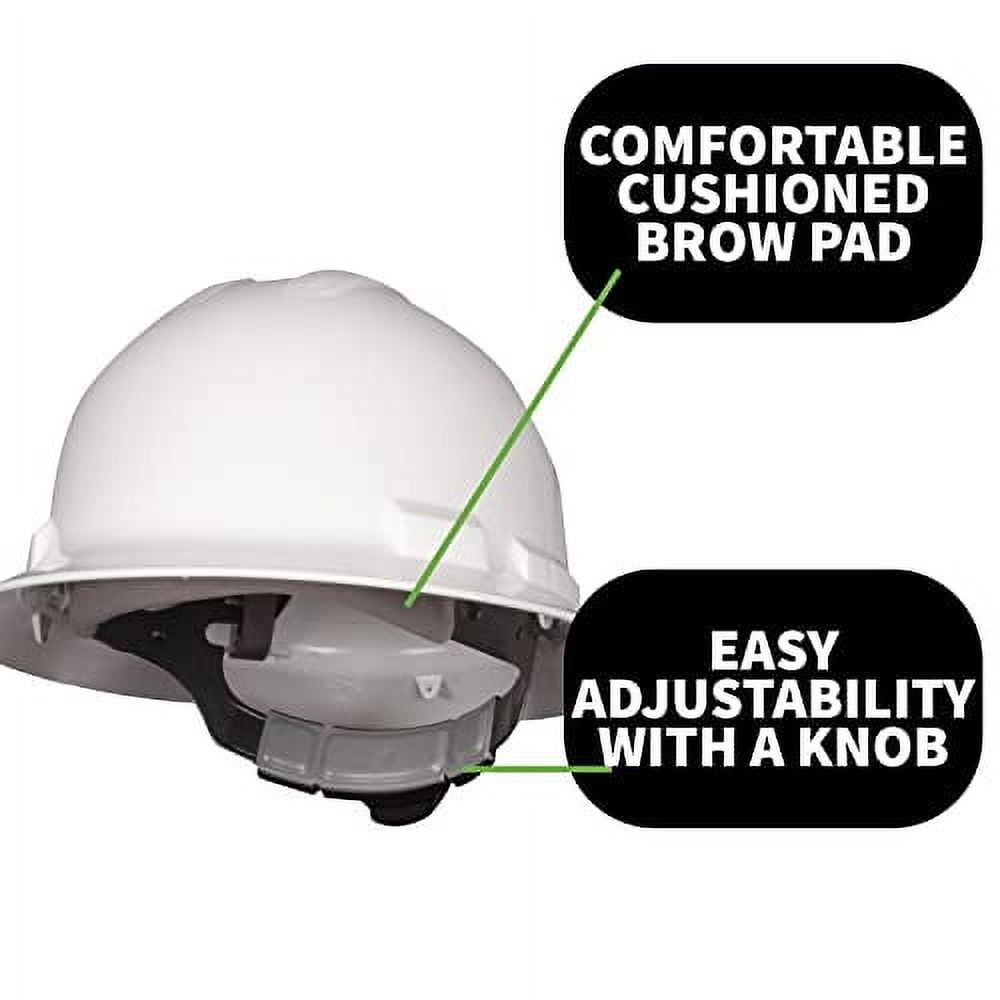 10-Pack of Cordova H34R7 Hard Hat, Full-Brim Style, 4-Point Ratchet Suspension, OSHA Work-Compliant, Protection for Construction, Remodelling, Etc., Black