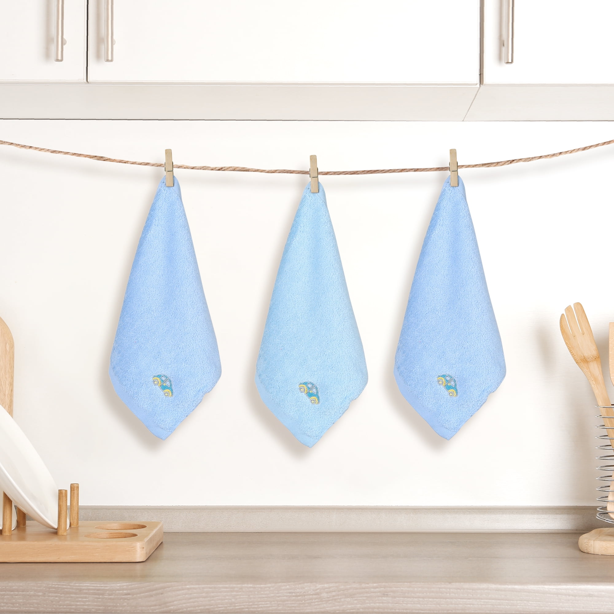 Unique Bargains Cotton Cleaning Cloth Cute Pattern Cleaning Rags Kitchen Towels Lint Free 10pk 10" x 10"