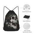 thumbnail image 5 of XMXT Unisex Drawstring Backpack for Women Men, Pointed Tooth Skull Pattern Waterproof Gym Bag String Bags for Shopping Sport Travel, m, 5 of 8