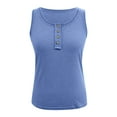thumbnail image 4 of Women Sleeveless Top Casual Round Knit Shirt Vest Neck Solid Splice Tanks Button Vest 2 Piece Swimsuit for Women, 4 of 5