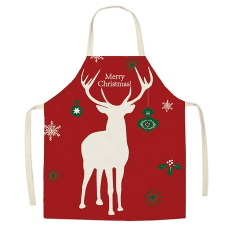 

Fdelink Apron Sleeve 1 Piece Christmas Chef Apron Adjustable Cooking Apron for Xmas Party Men Women Kitchen Restaurant House Home Gardening Cleaning