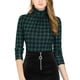 thumbnail image 1 of INSPIRE CHIC Blusa A Cuadros Con Cuello Alto Para Mujer Verde S, 1 of 6