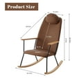 thumbnail image 2 of EBQOSK Adjustable Headrest Pillow Rocking Chair, Technical Leather Upholstered Glider Rocker with High Backrest, Modern Rocking Accent Chairs Comfy Side Chair for Nursery, Bedroom, Living Room Brown, 2 of 7