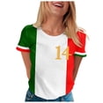 thumbnail image 2 of felwors Elegant Casual Italian Flag Cotton T-Shirt for Women Girl's Summer Sun Beach L (Green, XXL), 2 of 4