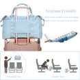thumbnail image 5 of 37L Travel Duffle Bag, Waterproof Weekender Carry On Tote Bags for Women, Sport Gym Bag for Men, Hospital Bag for Labor and Delivery, Overnight Luggage Bag with Trolley Sleeve Coral, Light Blue, 5 of 8