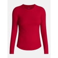 thumbnail image 5 of No Boundaries Ribbed Crewneck Tee with Long Sleeves, Women's & Women's Plus XXS-4X, 5 of 5
