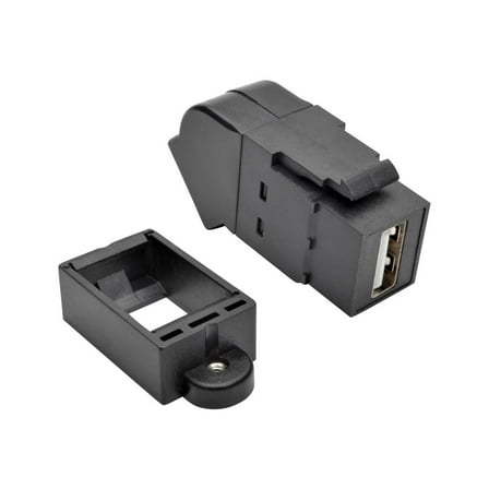 USB 2.0 All-in-One Keystone/Panel Mount Angled Coupler (F/F), Black