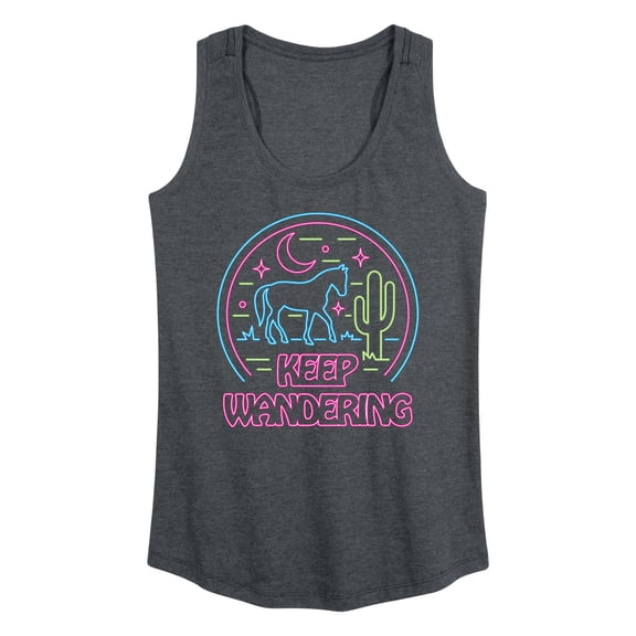 Instant Message - Keep Wandering Neon  - Women's Racerback Tank Top