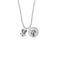 thumbnail image 2 of Delight Jewelry Silvertone Small Eagle - Mascot Silvertone Script Initial Disc - P - Charm Necklace, 20"+3", 2 of 4