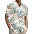 thumbnail image 3 of Yteetum Hawaiian Shirt for Men Short Sleeve T Shirts Floral Print Hawaiian Casual Button Down Short Sleeve Lapel Beach Summer T-Shirts, 3 of 7