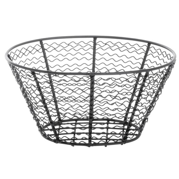 HUBERT Wire Storage Basket Oval Black Steel - 10 3/16 L x 7 1/16 W x 4 13/16 H