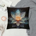 thumbnail image 2 of PRATYUS Floral Throw Pillow Cover,Magic White Lotus Flower on Black Background Decorative Couch Sofa Bedroom Pillow Cases for Men/Women/Girls/Boy/Children Room 24x24in, 2 of 5