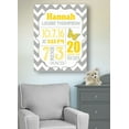 thumbnail image 3 of Personalized Canvas Birth Announcement Nursery Decor Gift, Butterfly Design, Custom Name, Date, Weight & Length, Unique Boys & Girls Baby Shower Wall Art Presents, Color Gray # 2, Size - 8X10, 3 of 5