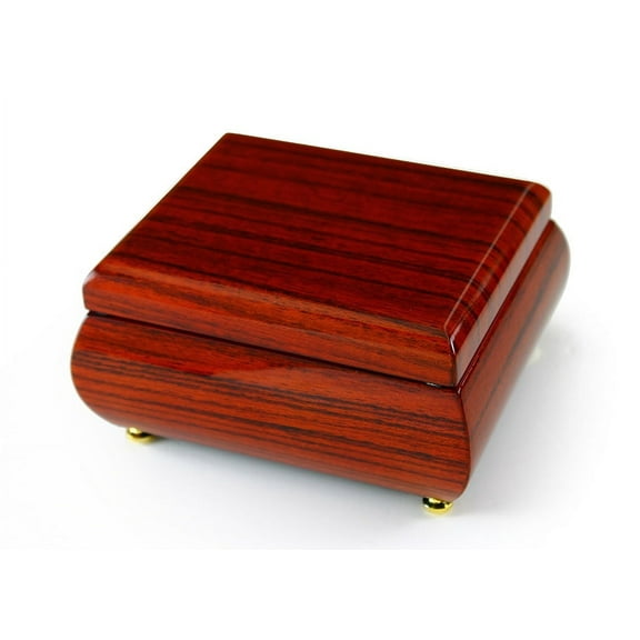Astonishing Hi Gloss Wood Tone Petite Music Box - Born Free - SWISS