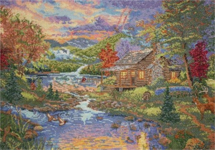 M C G Textiles Thomas Kinkade Nature's Paradise Counted Cross Stitch