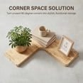 thumbnail image 6 of Floating Corner Shelves Set of 3, Solid Wood Picture Wall Shelf, Floating Shelves for Storage for Bedroom Kitchen Bathroom Living Room (Light Burnt), 6 of 8