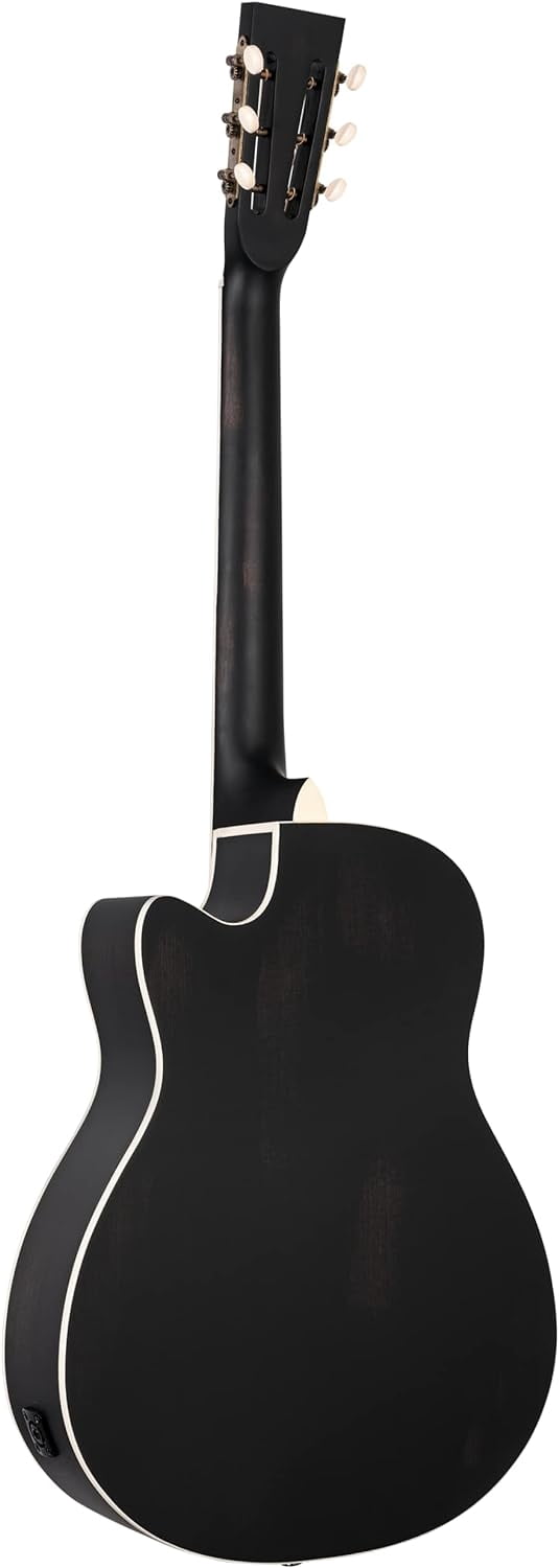 Ortega RRG40CE-DBK Concert Cutaway Acoustic-Electric Resonator Guitar Black