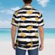 thumbnail image 4 of Fotbe Gold Flamingo Camisa Hawaiana para Hombre Unisex – Camisa Casual de Verano con Botones de Manga Corta de Algodón y Lino,3X-Large, 4 of 7