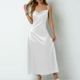 thumbnail image 4 of HXWCHs Robe Extensible Élégante Robe en Satin pour Femme Sans Bretelles à Volants Style Mini pour Usage Quotidien et Blanc TP, 4 of 7