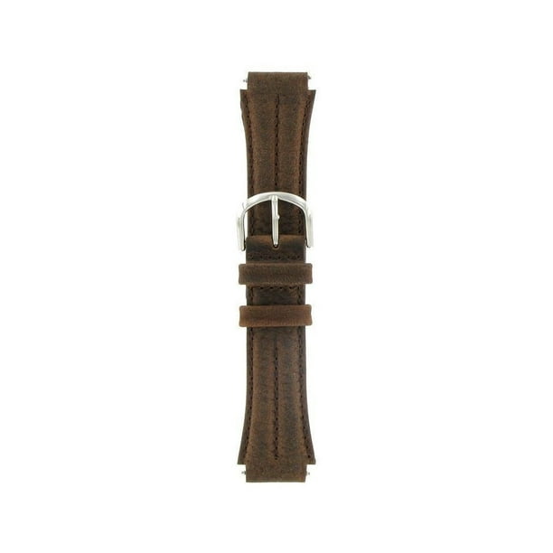 Watch Band 18mm Genuine Leather/Nylon Brown Sport Replacement Fits