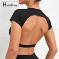 thumbnail image 5 of Hearuisavy, camisas deportivas personalizables, ropa deportiva de entrenamiento, ropa de Yoga sin espalda, almohadillas para el pecho, Tops cortos deportivos, Top de gimnasio para mujer, 5 of 5