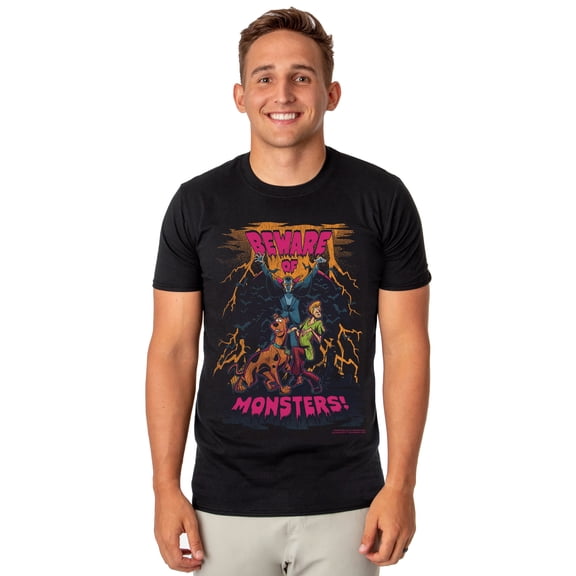 Scooby-Doo T-Shirt Men's Beware of Monsters Adult Short Sleeve Tee