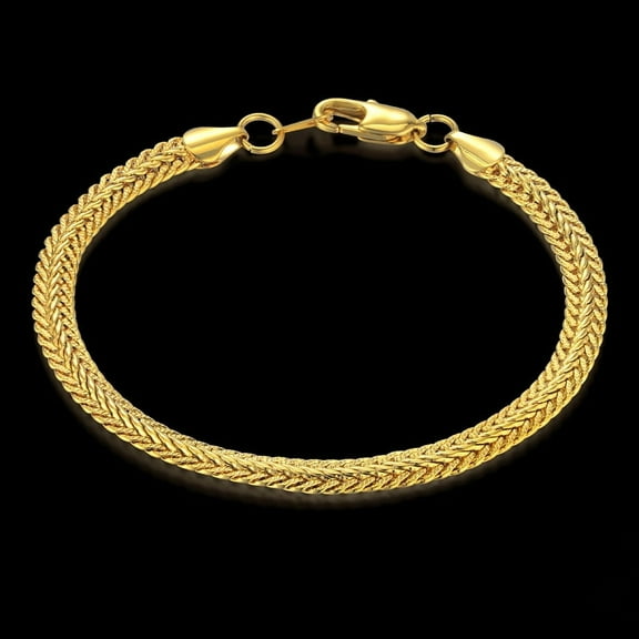 18/22 CM 14K Yellow Gold Chain Link Bracelet For Men/Women Jewelry Boho Figaro Gold Chains Link Bracelet Vintage pulseras