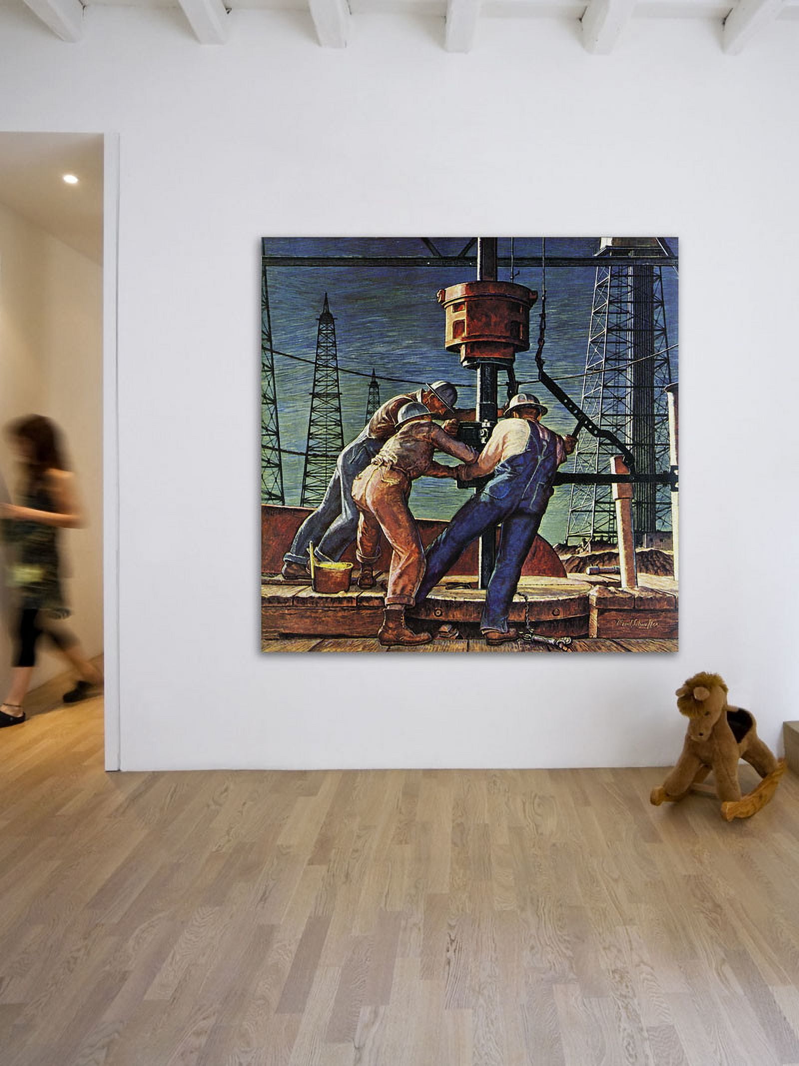 Marmont Hill "Drilling for Oil" by Mead Schaeffer Painting Print on Canvas