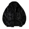thumbnail image 2 of Tops for Men Stand-Up Collar Fleece Casual Jacket Solid Color Plus Fleece Cardigan Long Sleeved Jacket Mens Coats Black L, 2 of 3