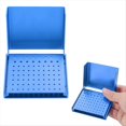 thumbnail image 2 of Caja Organizadora con Soporte para Fresas de 76 Agujeros, Caja Esterilizadora de Aleación de Aluminio, Caja de Autoclave Azul, 2 of 5
