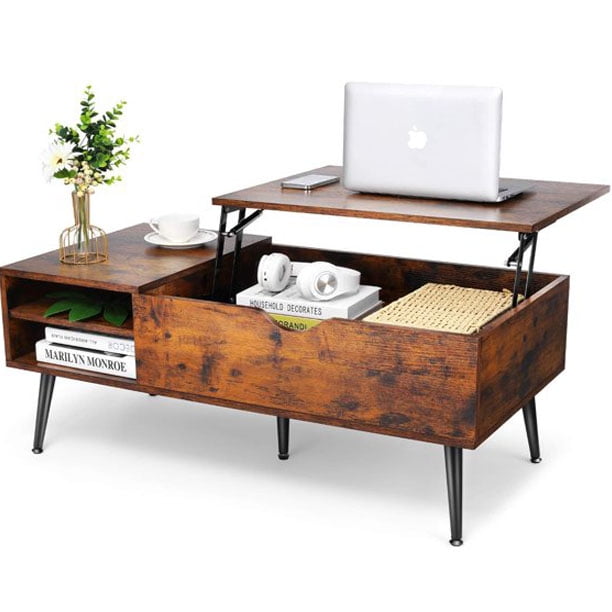 Coffee Table Lift Top Storage Desk Laptop Workstation Dining TV Tray Rectangle 
