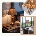 thumbnail image 7 of Cordless Rattan Table Lamp,Small Wicker Lamp,Vintage Boho Desk Lamp,Rechargeable LED Reading Light,Touch Lamps for Nightstand Farmhouse Office,Orange-brown PC Shade, 7 of 7