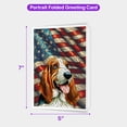 thumbnail image 5 of Patriotic Basset Hound Stained Glass Portrait American Flag 5x7in Folded Greeting Card Bassets Dog Breed Lovers Gifts Idea Single Note Card with Envelope - 01010, 5 of 5