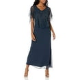 thumbnail image 2 of J Kara Robe Capelet Petite pour Femmes, Marine/ombré/mercury, 14P, 2 of 4