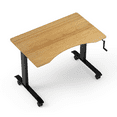 thumbnail image 6 of Stand Up Desk Store Crank Adjustable Height Rolling Standing Desk (Charcoal Frame/Curved Bamboo Top, 48" Wide), 6 of 7