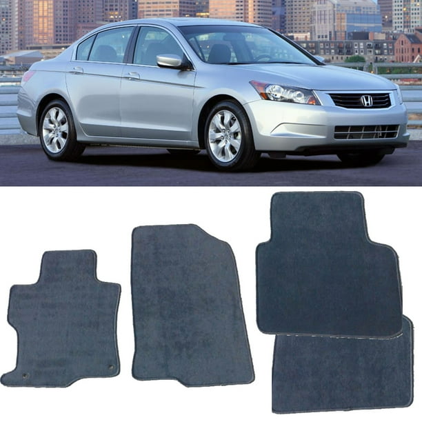 Compatible with 0812 Honda Accord Floor Mats Carpet Front & Rear Gray