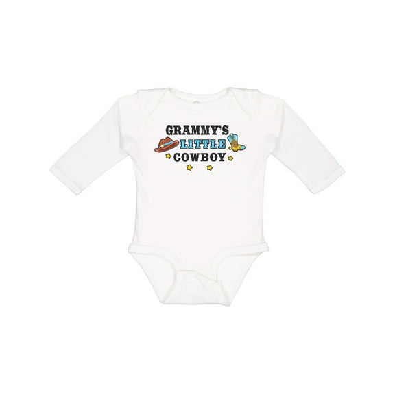 Inktastic Grammys Little Cowboy with Cowboy Hat and Boots Boys Long Sleeve Baby Bodysuit