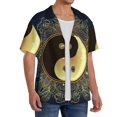 thumbnail image 2 of Naloa Yin And Yang Mandala Men's Loose Fit Cuban Collar Short-Sleeve Shirt, Hawaiian Shirts, Mens Shirts Casual for Everyday Wear Outings-Medium, 2 of 5