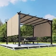 thumbnail image 2 of Outsunny 10' x 12' Retractable Pergola Canopy, Light Brown, 2 of 10