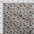 thumbnail image 3 of oneOone Cotton Jersey Red Fabric Floral Retro Quilting Supplies Print Sewing Fabric By The Yard 58 Inch Wide, 3 of 5