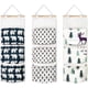 thumbnail image 1 of 3 juegos de bolsas de almacenamiento para colgar en la pared, bonito organizador para colgar sobre la puerta del armario con 3 bolsillos amplios, bolsa para colgar de tela de lino impermeable para habitación, baño, dormitorio (árbol+oso+alce) BANYUO Electrónica, 1 of 7