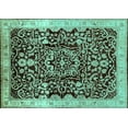 thumbnail image 1 of Ahgly Company Indoor Rectangle Oriental Turquoise Blue Industrial Area Rugs, 3' x 5', 1 of 4