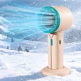 thumbnail image 4 of Handheld Fan Usb Rechargeable with 6 Speeds Digital Display Base Stand, Portable Mini Fan for Travel Outdoor Office, 4 of 6