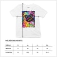 thumbnail image 5 of Tee Hunt Cute Pug Puppy Youth T-Shirt Dean Russo Colorful Neon Mosaic Dog Kids, White, X-Large, 5 of 5