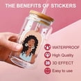 thumbnail image 5 of UV DTF Cup Wrap 10 Sheets Black Girls Uvdtf Decals Girls Power Cup Transfer Decoration Women Confident Elegant Personalized Waterproof UV DTF Wraps for Glass Cups DIY Wood Crafts, 5 of 9