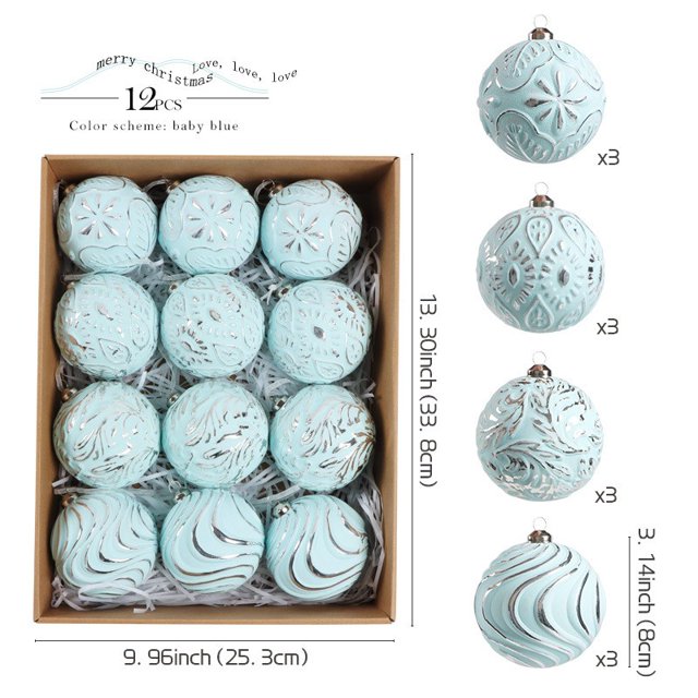 Hogar y jardín, Adornos colgantes, Bolas navideñas de 8 cm para Navidad, Bola colgante
