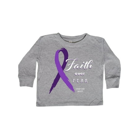 

Inktastic Testicular Cancer Awareness Faith over Fear Gift Toddler Boy or Toddler Girl Long Sleeve T-Shirt
