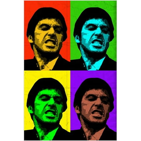 Scarface Al Pacino Actor Multiple Image Pop Art Poster Colorful