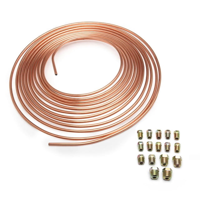 Scienceny Manguera de tubo de freno, 25 pulgadas, tubo enrollable, bobina, línea de freno, Kit de tubería, tubo de tubería de cobre con 16 tuercas de Vehículos, repuestos y accesorios Mis Scienceny VI005662-00